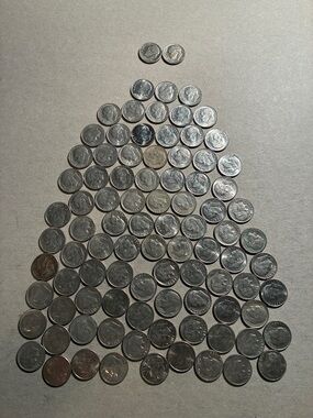 92 Dimes - Silver Tone Coin Lot